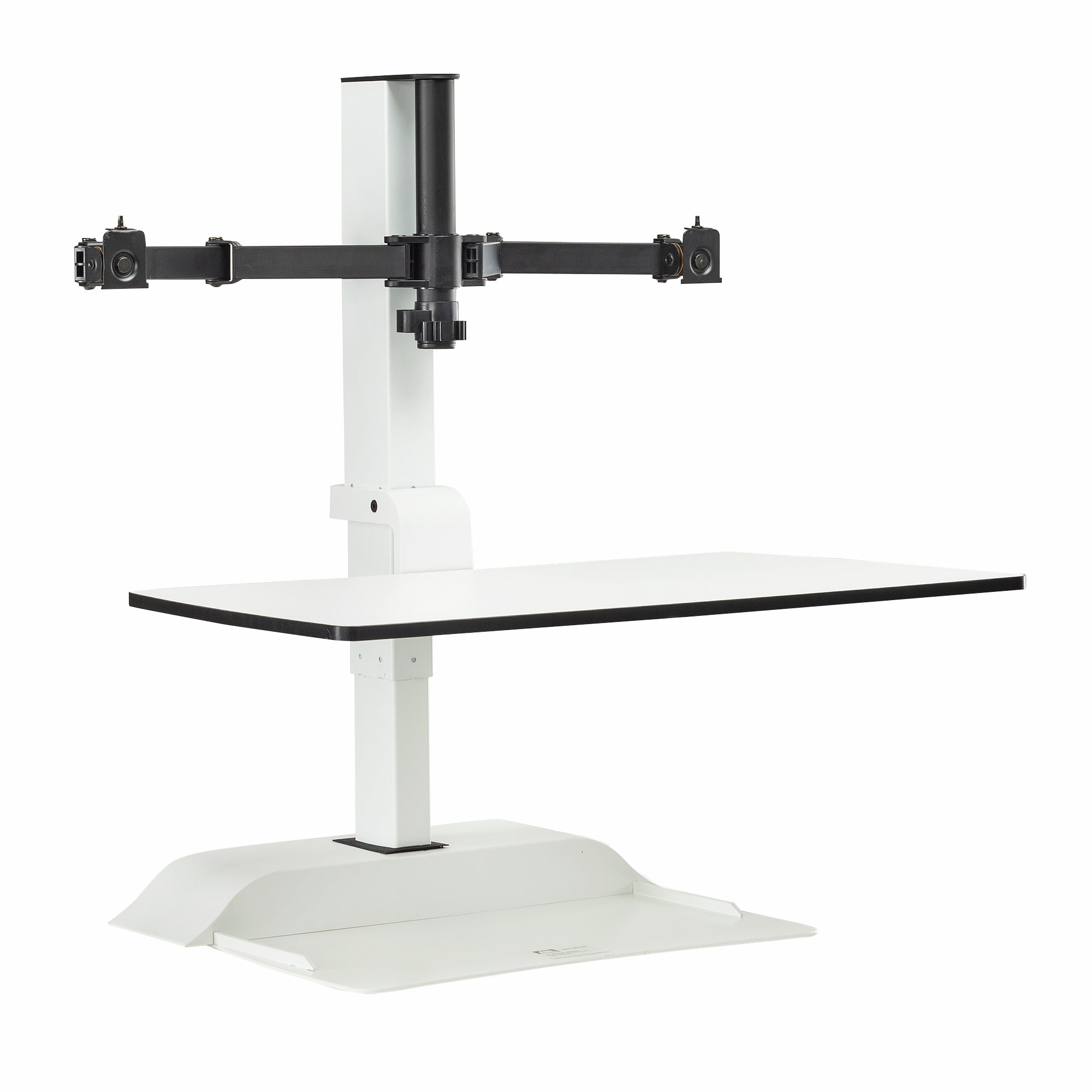 Elec Dsktop Sit/Stand Dual Wht