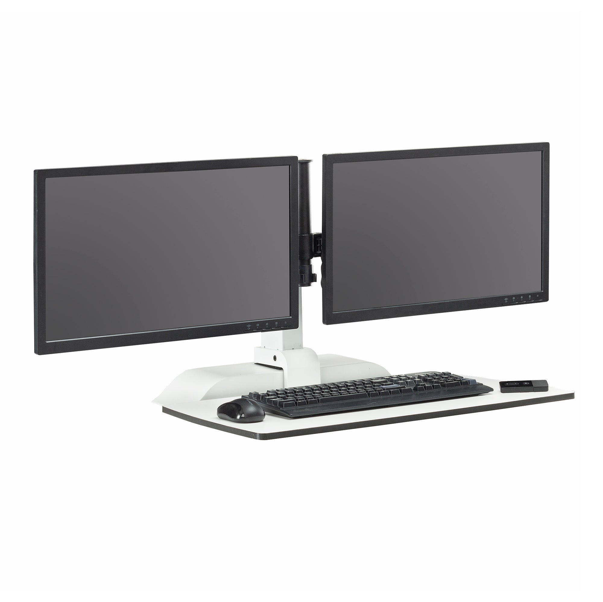 Elec Dsktop Sit/Stand Dual Wht