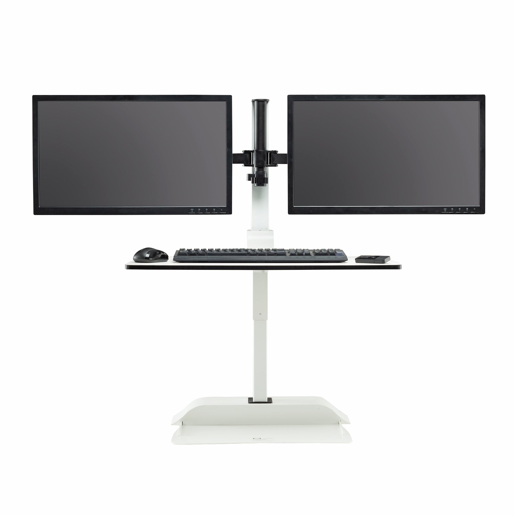 Elec Dsktop Sit/Stand Dual Wht