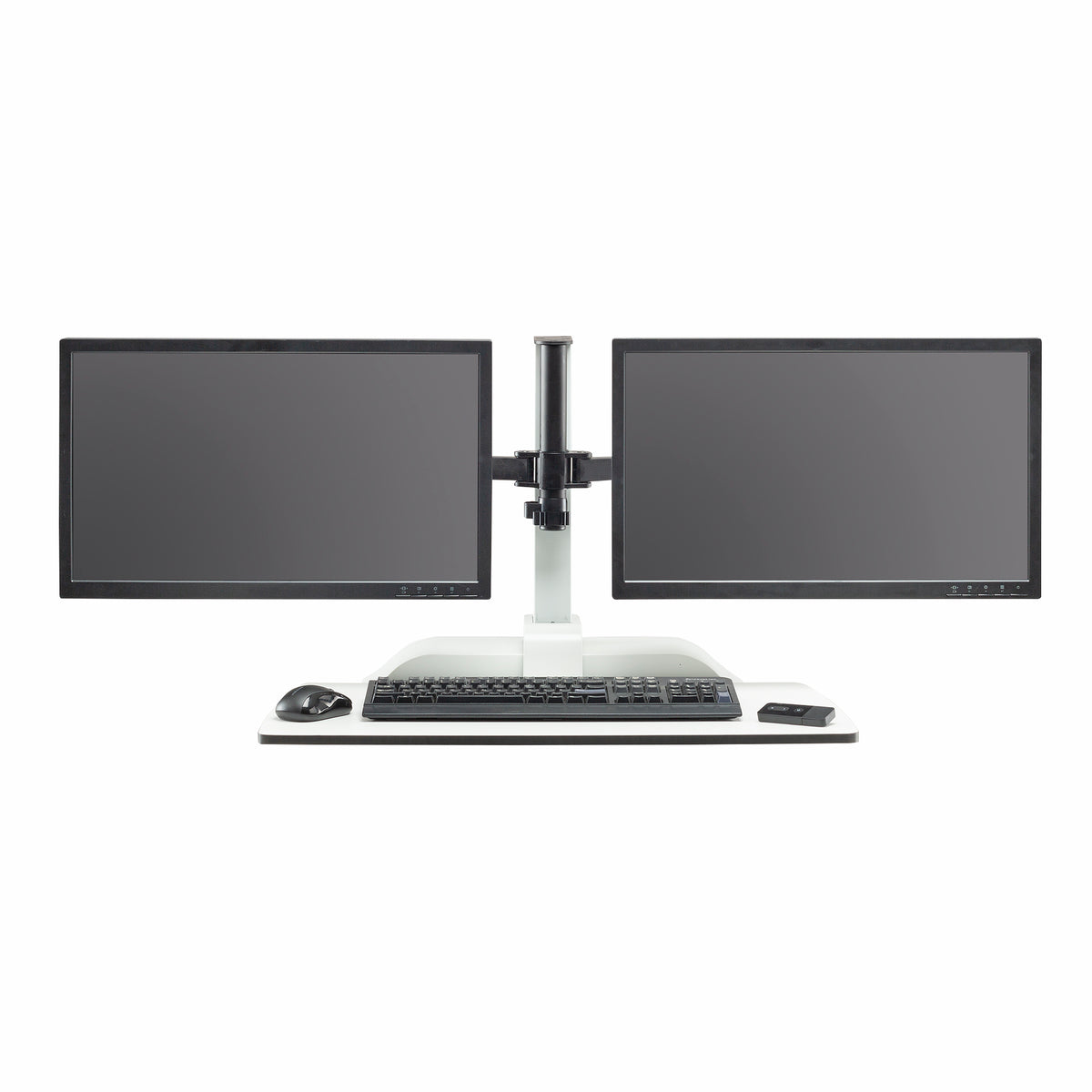 Elec Dsktop Sit/Stand Dual Wht