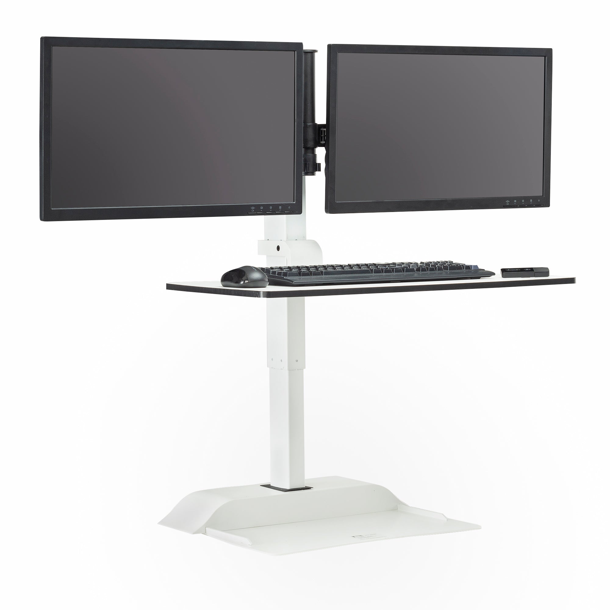 Elec Dsktop Sit/Stand Dual Wht