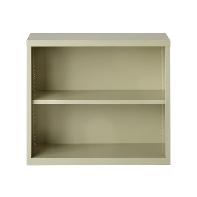 OfficeSource Steel Bookcase HIRSCH 2 Shelf Metal Bookcase, 30" High - Putty