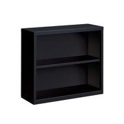 OfficeSource Steel Bookcase HIRSCH 2 Shelf Metal Bookcase, 30" High - Black