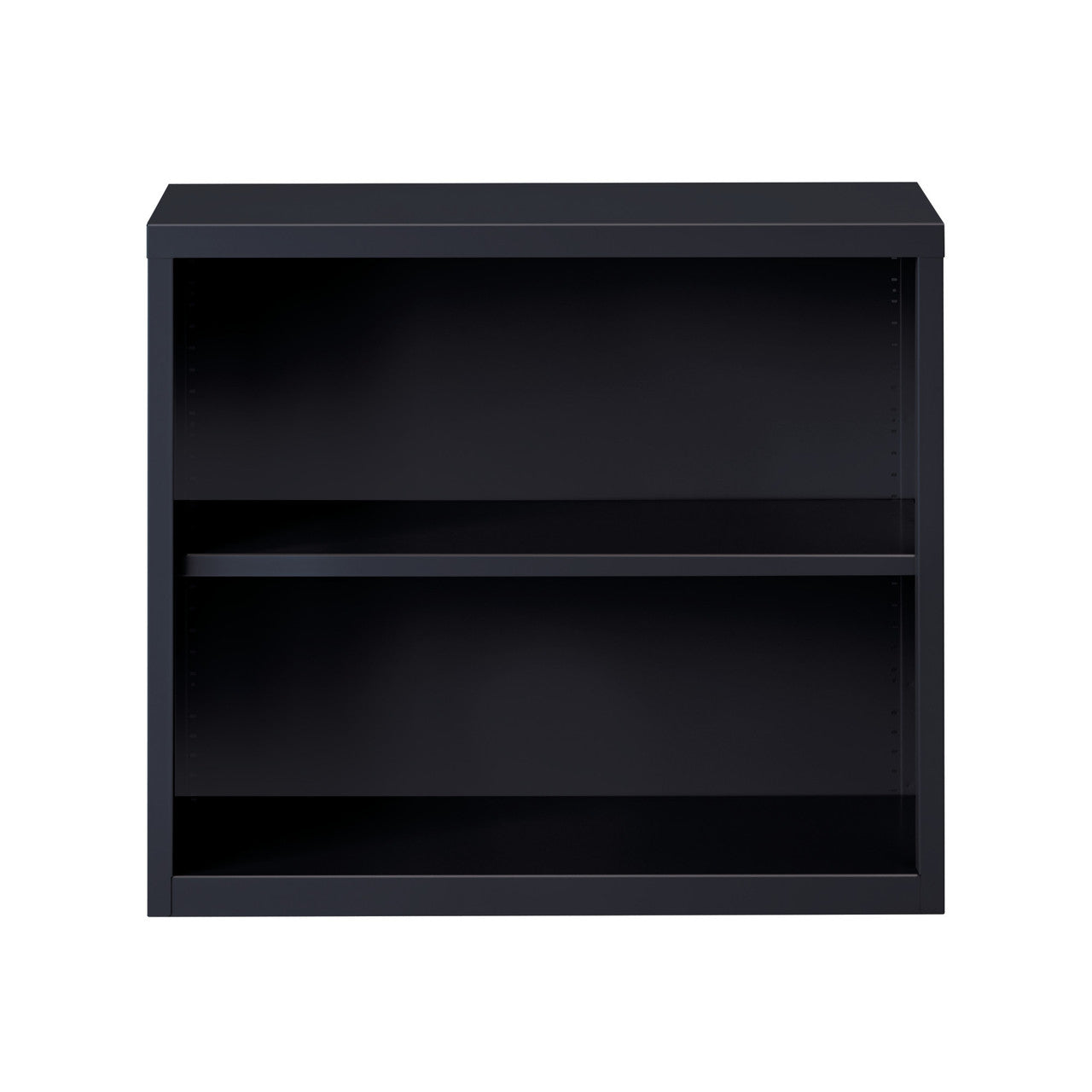 OfficeSource Steel Bookcase HIRSCH 2 Shelf Metal Bookcase, 30" High - Black