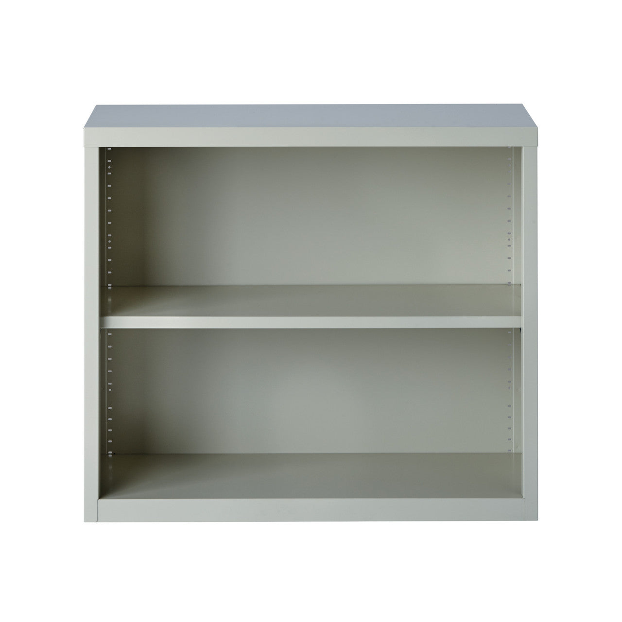OfficeSource Steel Bookcase HIRSCH 2 Shelf Metal Bookcase, 30" High - Light Gray