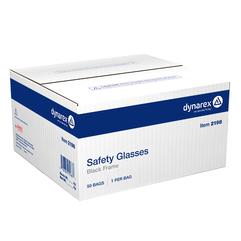 Safety Glasses, Black frame - 50 pcs per Case