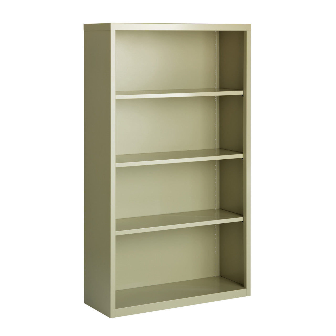 OfficeSource Steel Bookcase HIRSCH 4 Shelf Metal Bookcase, 60" High - Putty