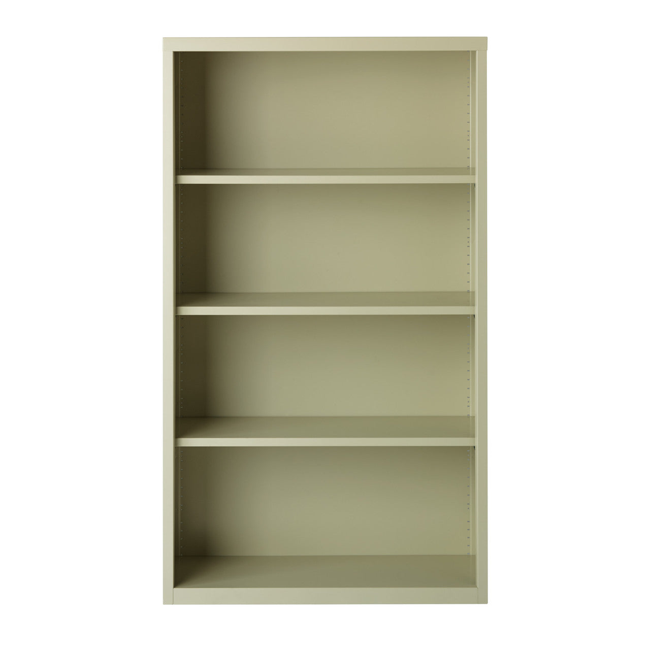 OfficeSource Steel Bookcase HIRSCH 4 Shelf Metal Bookcase, 60" High - Putty