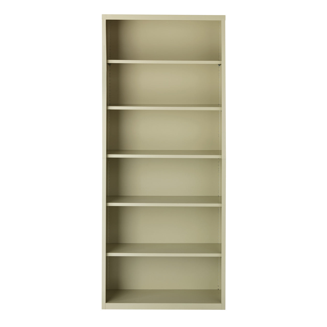 OfficeSource Steel Bookcase HIRSCH 6 Shelf Metal Bookcase, 82" High - Putty