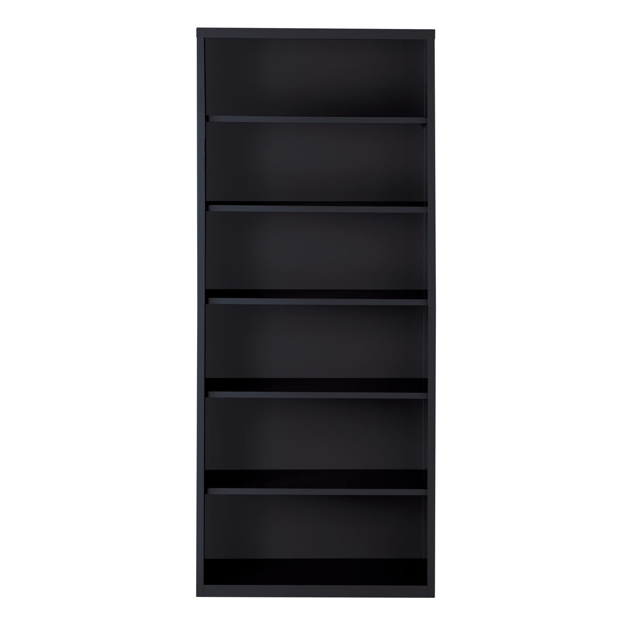 OfficeSource Steel Bookcase HIRSCH 6 Shelf Metal Bookcase, 82" High - Black