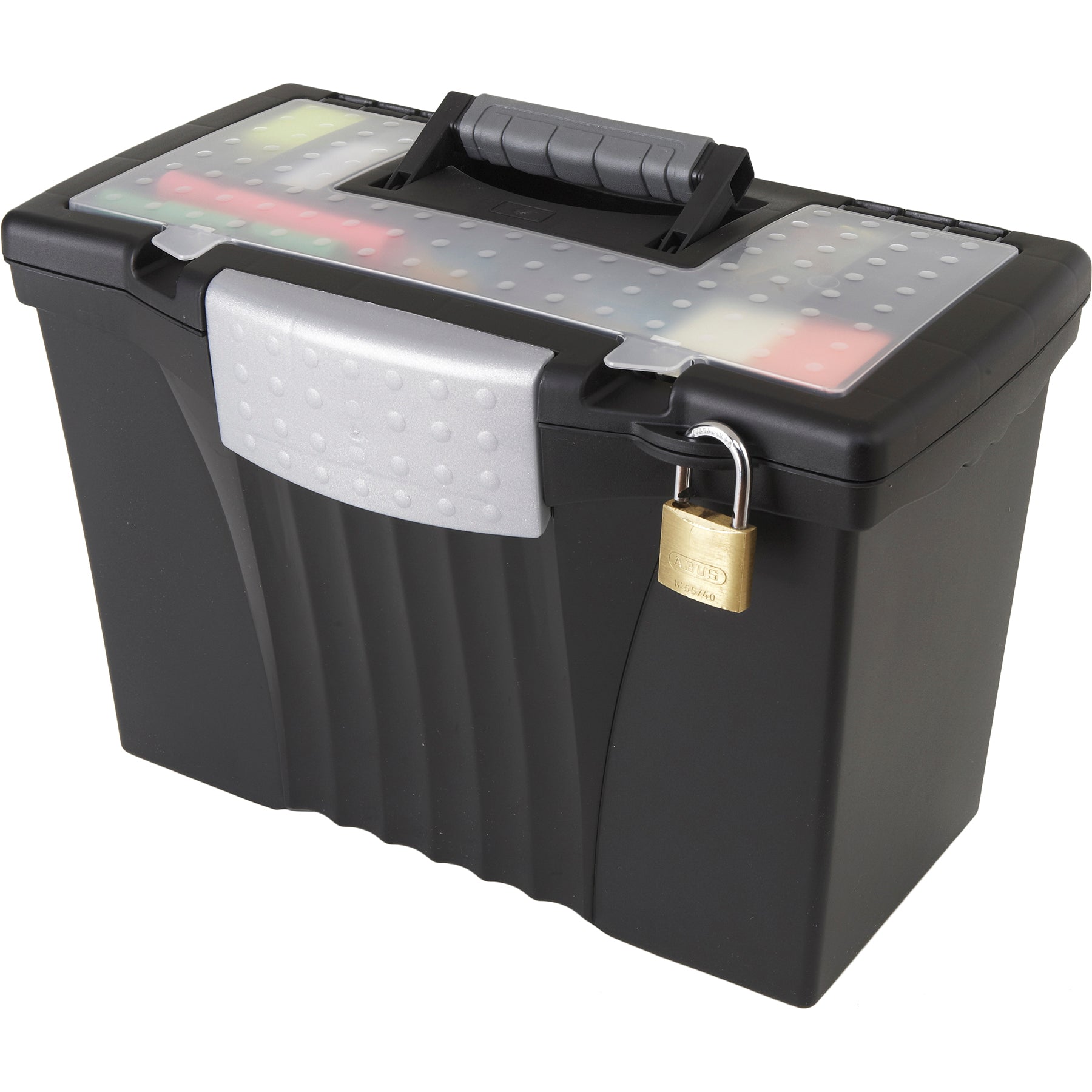 Letter/Legal Portable File Box, Black