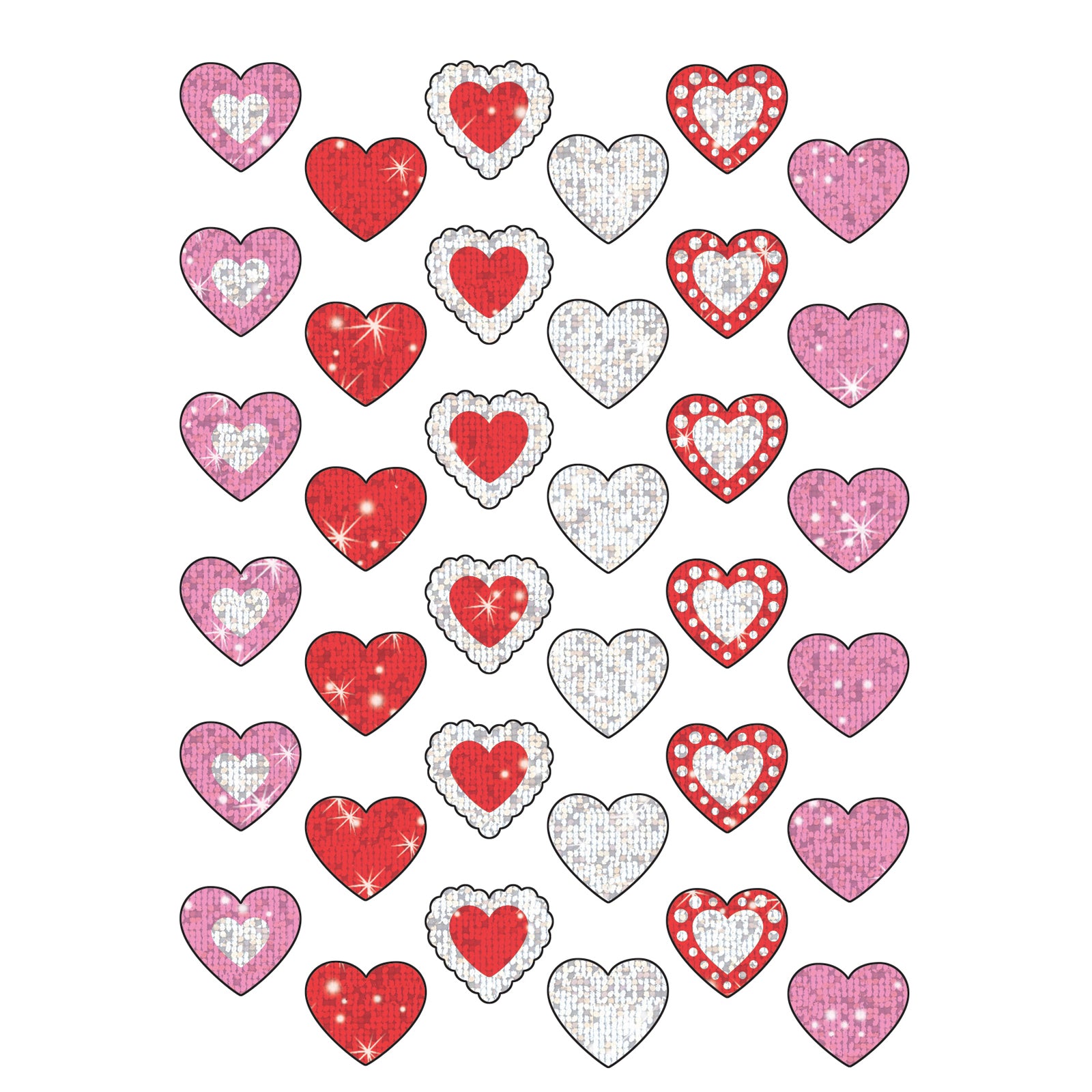 Shimmering Hearts Sparkle Stickers®, 72 ct