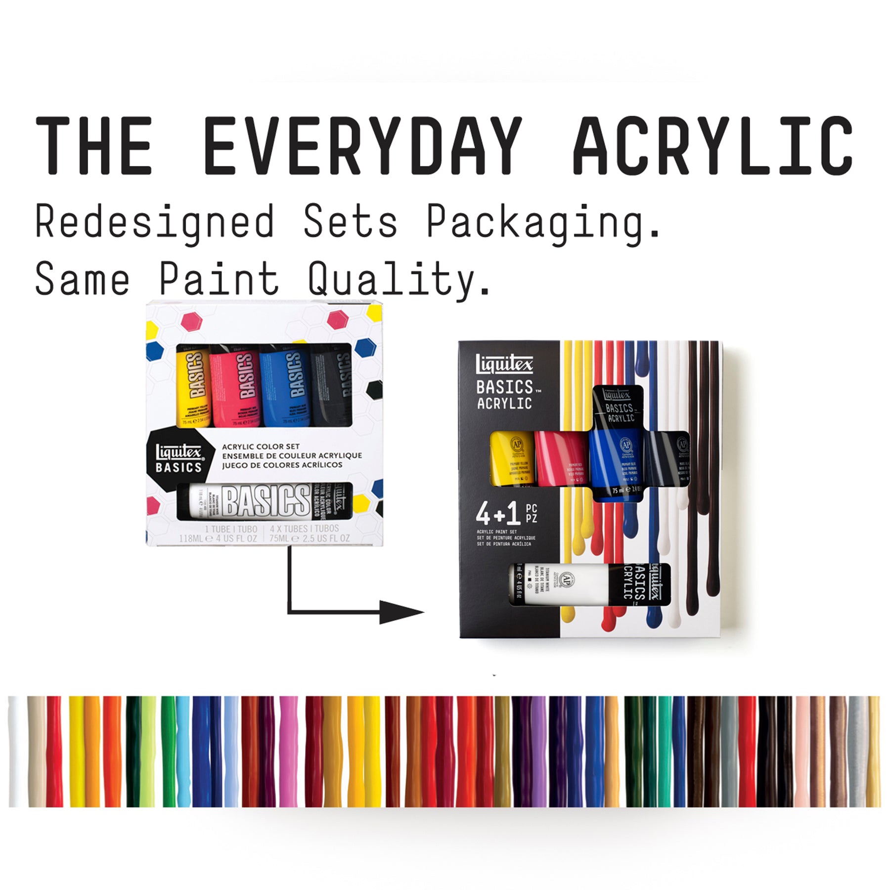 LQ BASICS Acrylic Color 4 x 75ml / 1 x 118ml Essentials Set