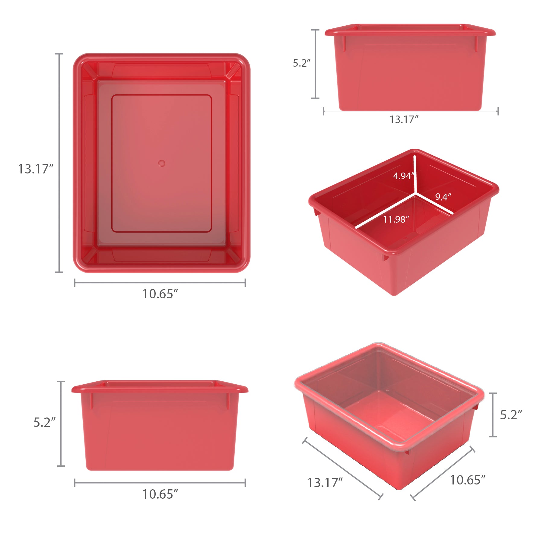 Deep Storage Tray, Red