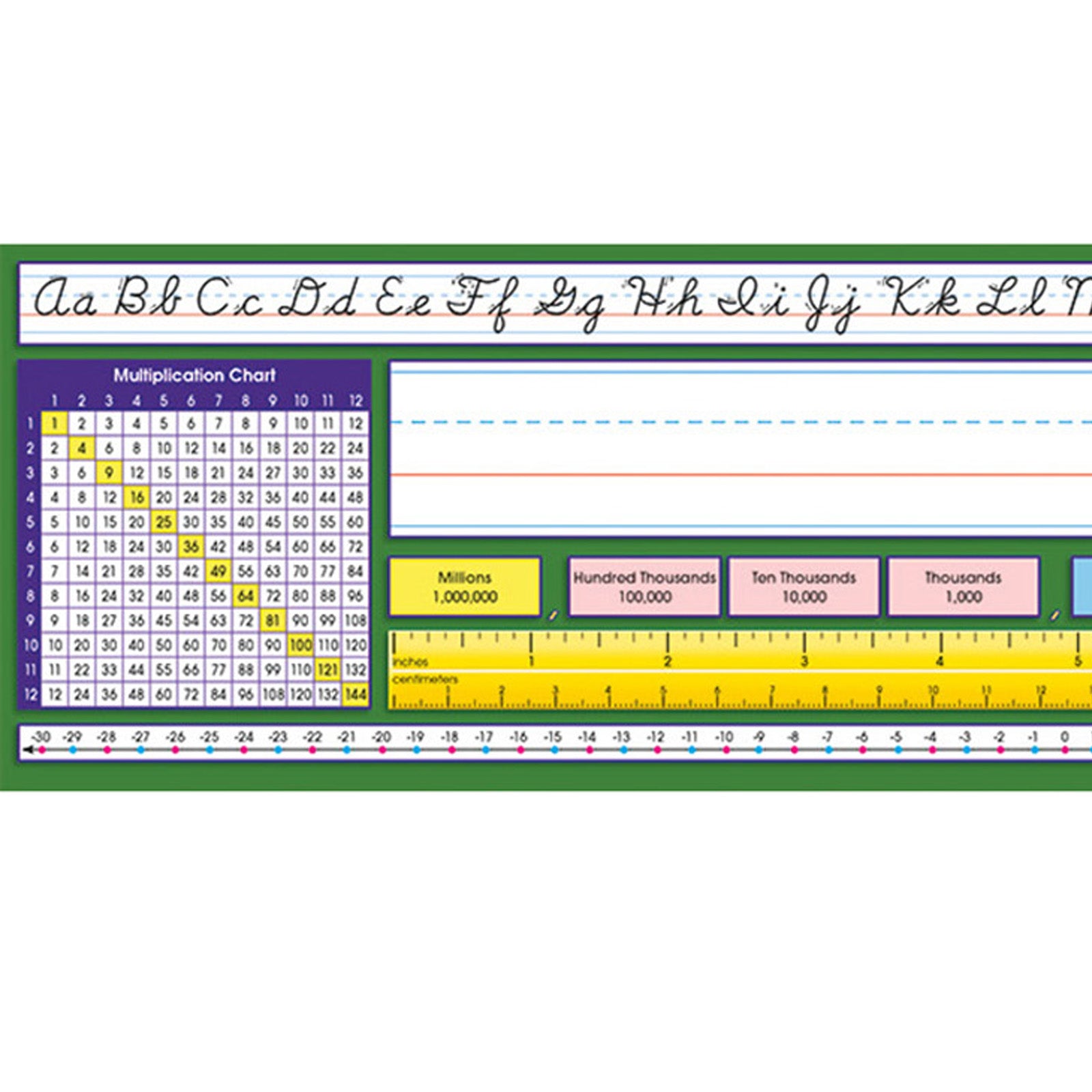 Adhesive Intermediate Contemporary Cursive Desk Plates, 17.5" x 4", Pack of 36