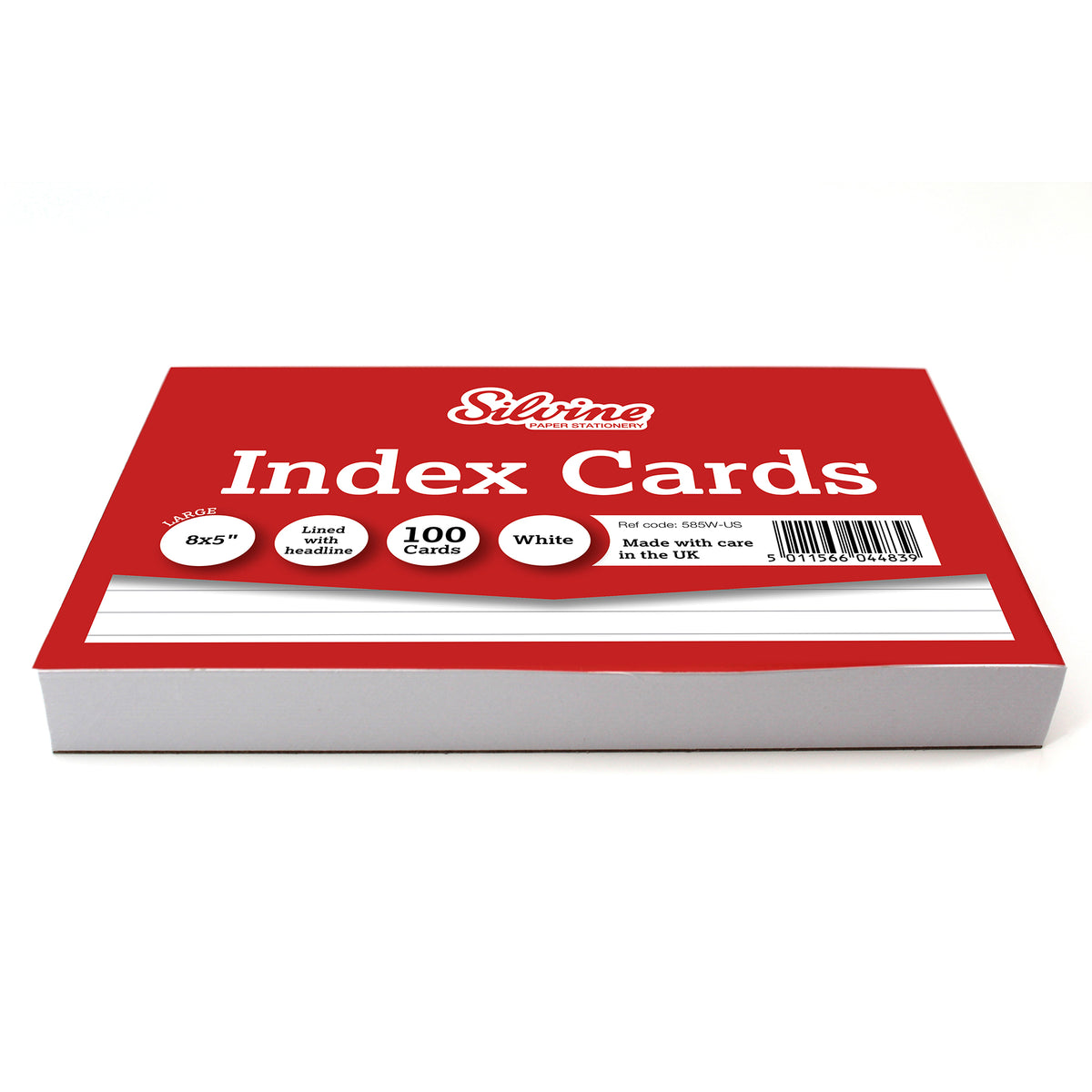 100PK INDX CRD WHT LINED W HEADLINE