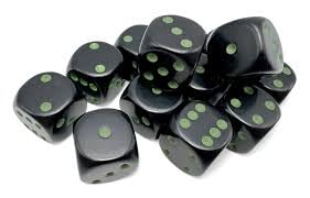 d6Cube 16mm Opaque Black with green (12)