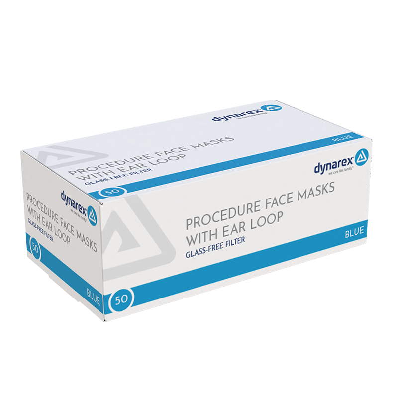 Procedure Face Mask w/ Ear Loop, Blue - 50 pcs per Box/12 boxes per Case