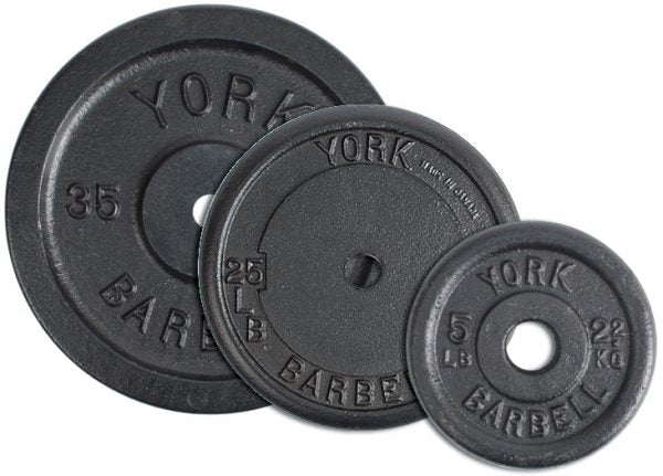 25 LB YORK 1" Standard Contour Cast Iron Plate - Black