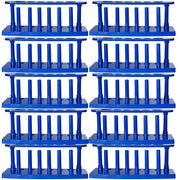 Test Tube Racks with Drying Pins, Plastic, 6 to 25mm Tubes, Pack of 10