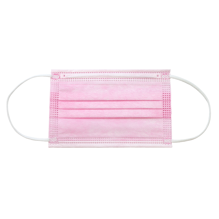 Youth Face Mask w/ Ear Loop, Pink - 50 pcs per Box/12 boxes per Case