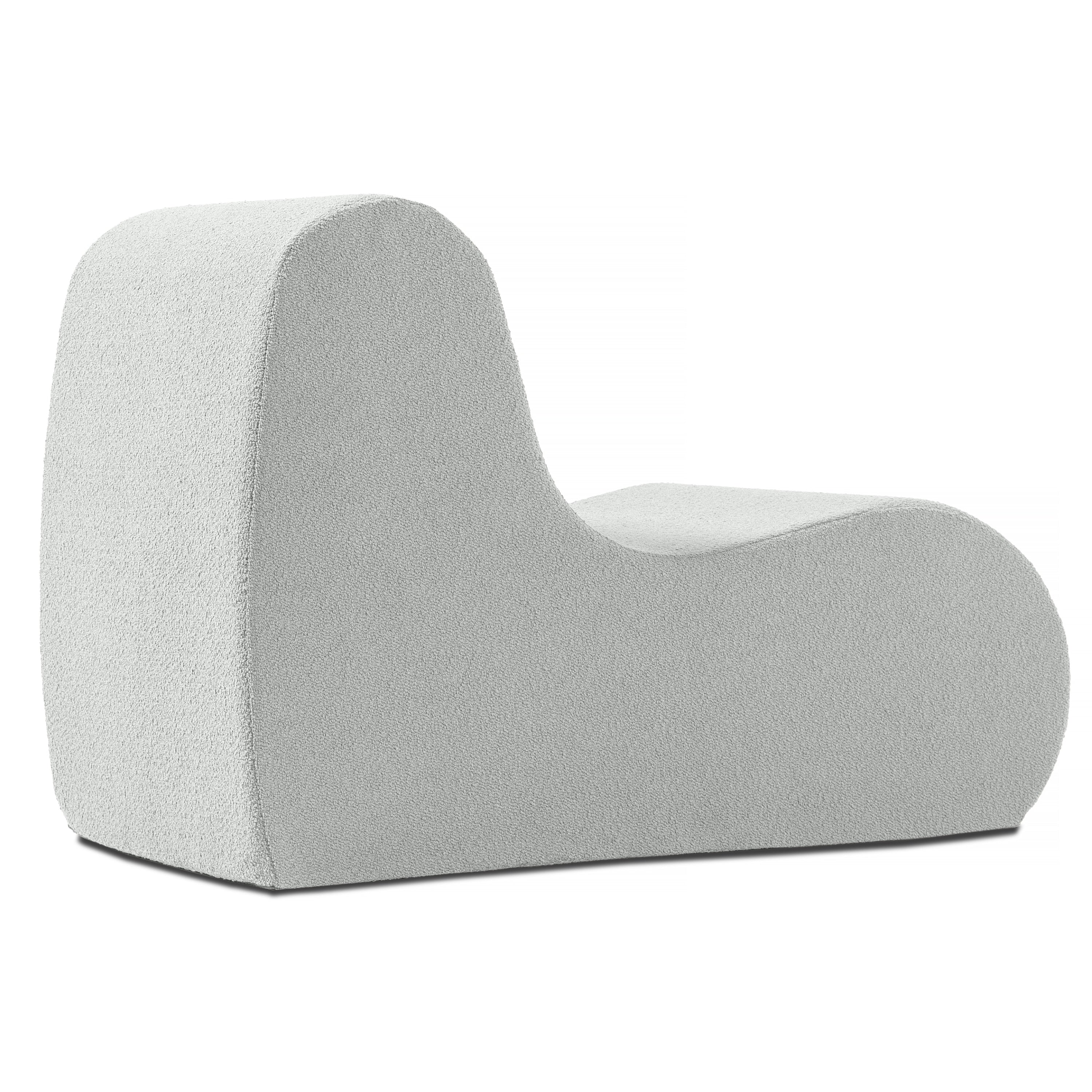 Jaxx Uptown Modern Armless Accent Chair, Boucle Silver