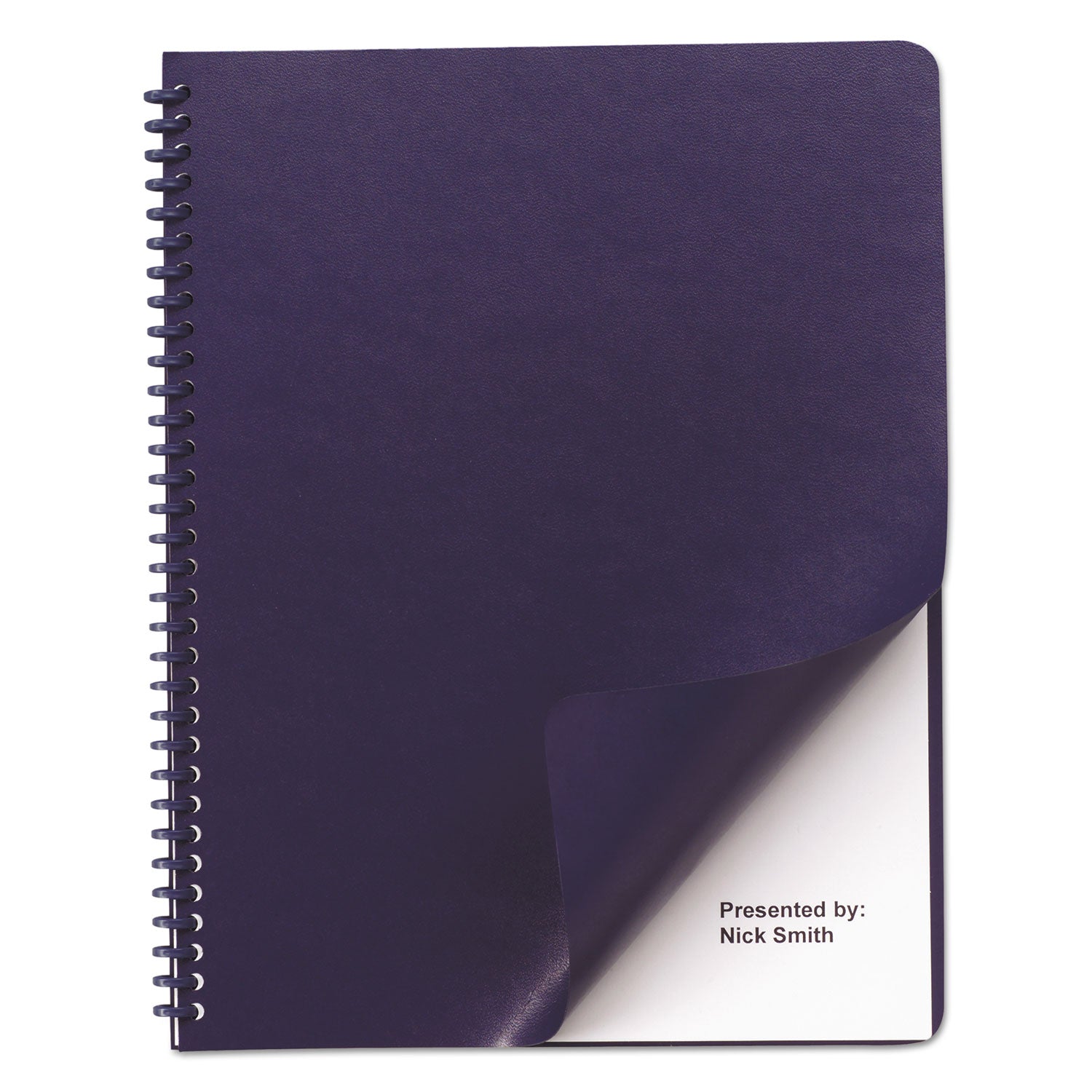 GBC Regency Letter Presentation Cover - 8 1/2" x 11" - 200 Sheets Capacity - Imitation Leather, Faux Leather, Paper Stock - Navy - Rounded Corner, Durable, Unpunched, Opaque - 200 / Box
