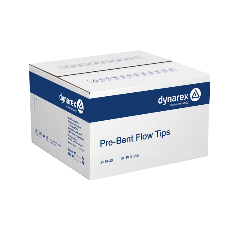 Pre Bent Flow Tips, 25G - Etch Tips, Blue - 100 pcs per Box/25 boxes per Case
