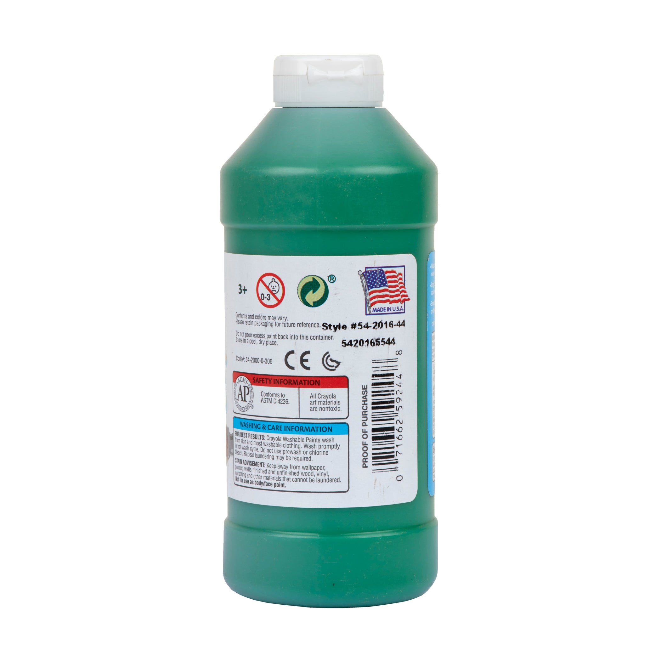 Washable Paint, Green, 16 oz.