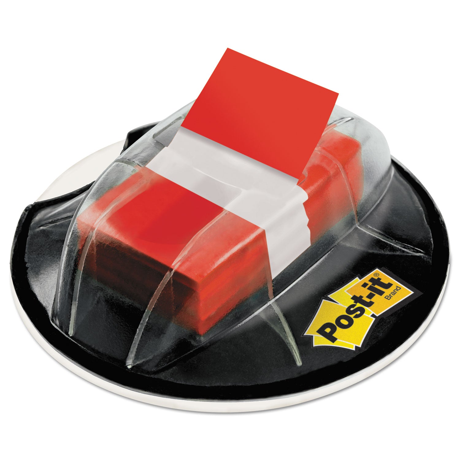 Post-it&reg; Flags in Desk Grip Dispenser - 200 - 1" Flag/Note Width x 1 3/4" Flag/Note Length - Rectangle - Unruled - Red - Removable, Self-adhesive - Dispenser Included - 200 / Pack