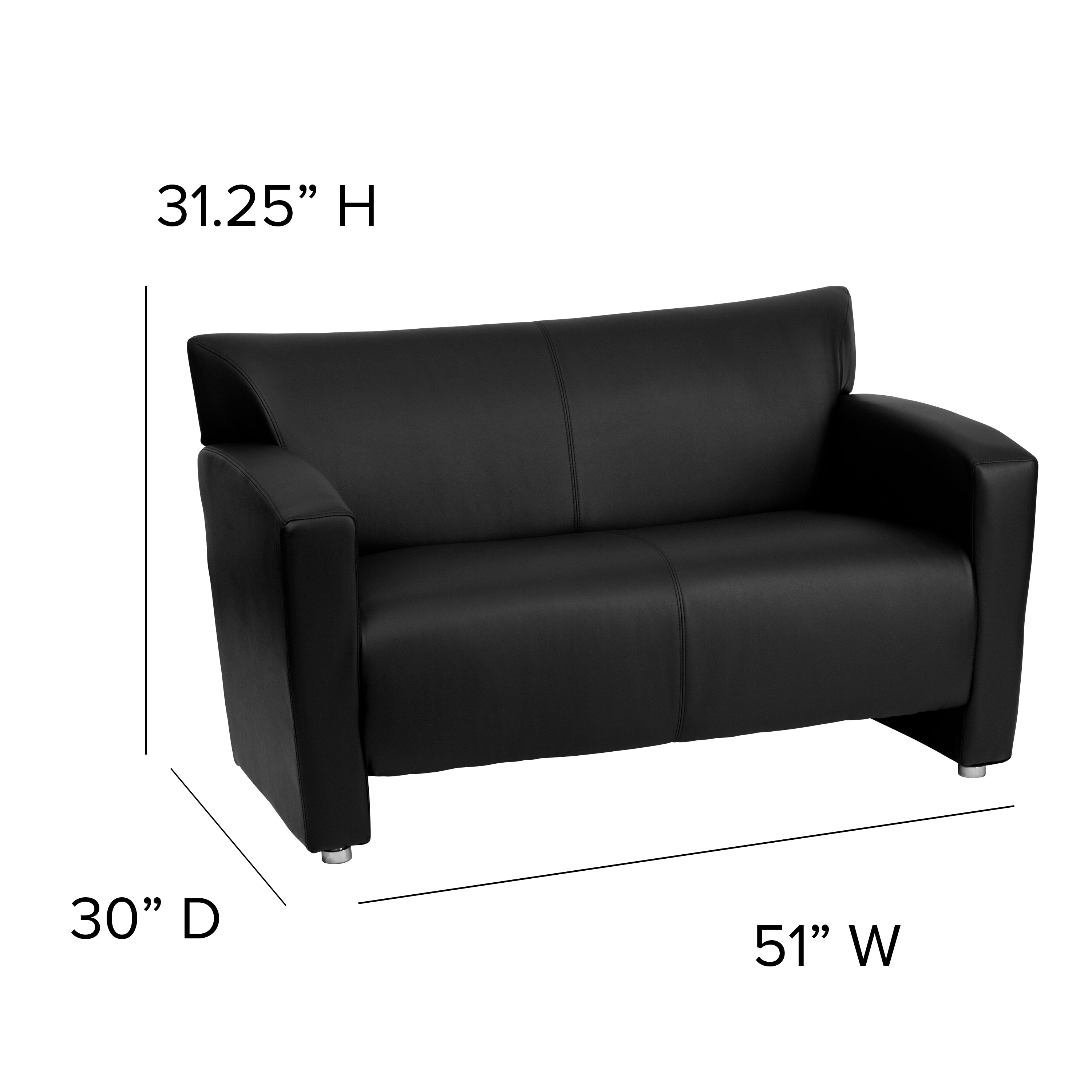 HERCULES Majesty Series Black LeatherSoft Loveseat