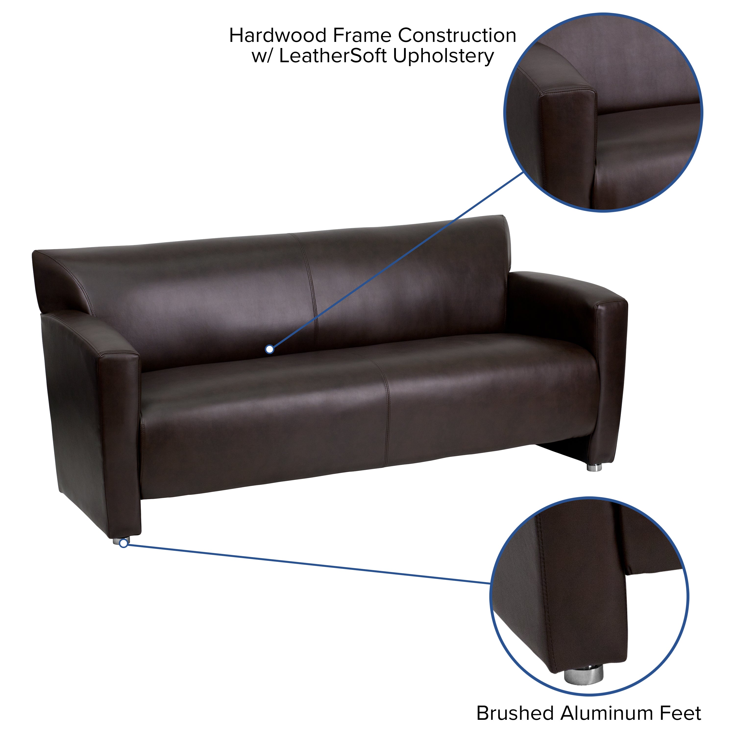 HERCULES Majesty Series Brown LeatherSoft Sofa