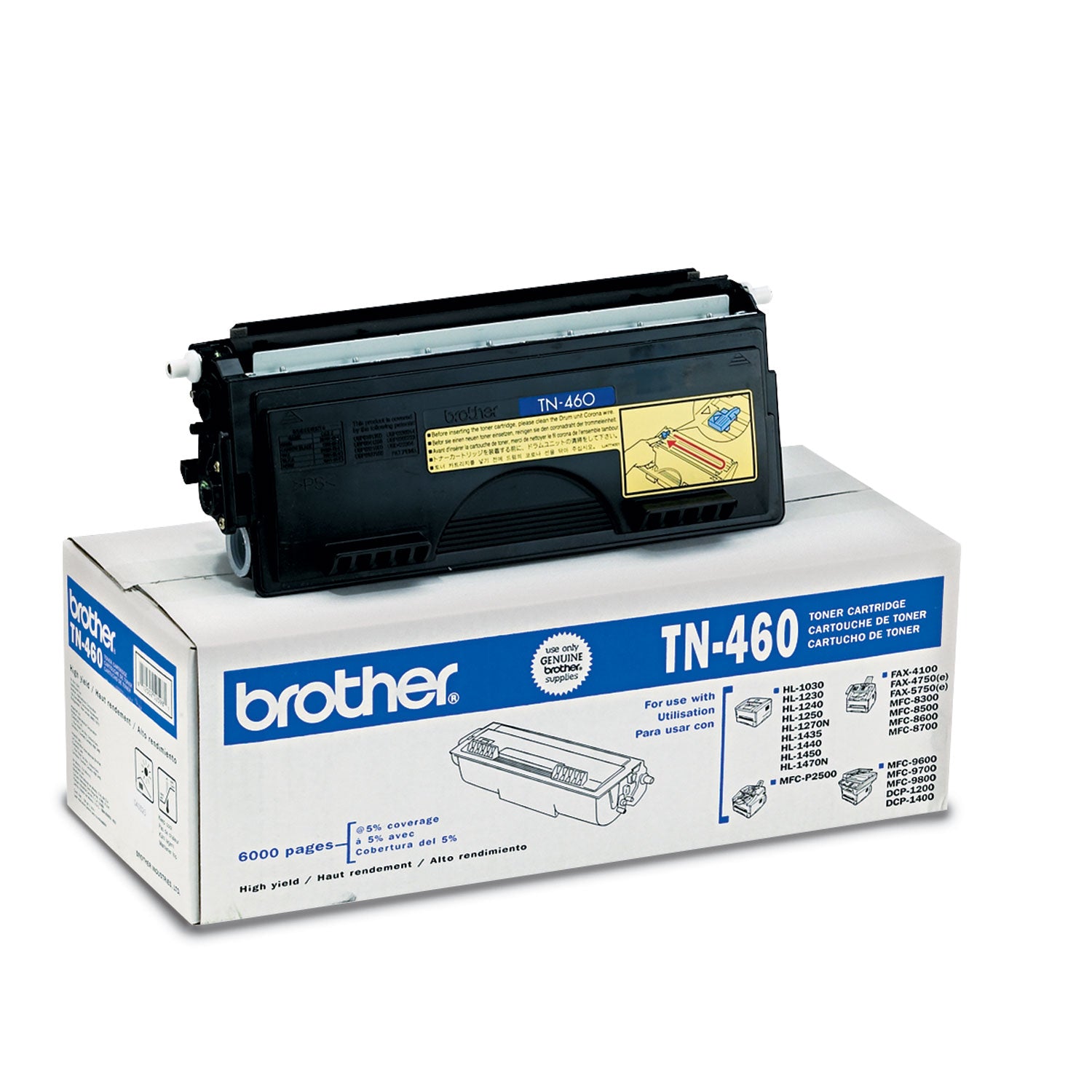 Brother TN460 Original Laser Toner Cartridge - Black - 1 Each