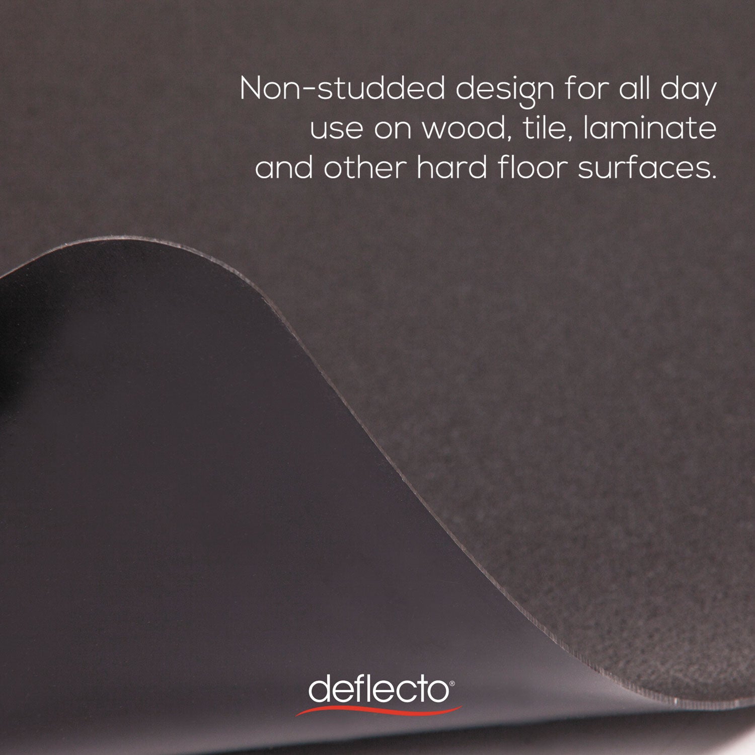 Deflecto Black EconoMat for Hard Floors - Hard Floor - 53" Length x 45" Width - Rectangular - Vinyl - Black - 1 Each