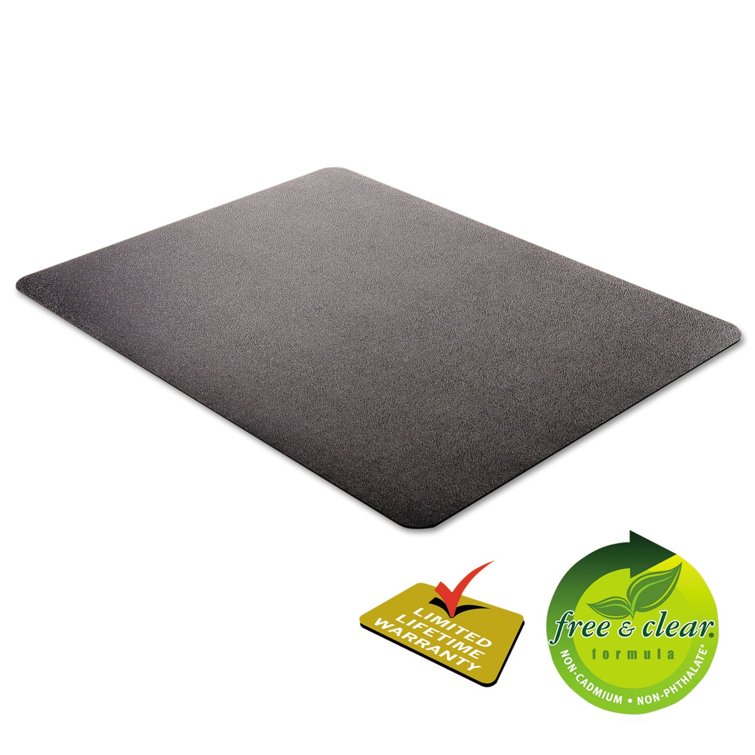 Deflecto Black EconoMat for Hard Floors - Hard Floor - 53" Length x 45" Width - Rectangular - Vinyl - Black - 1 Each