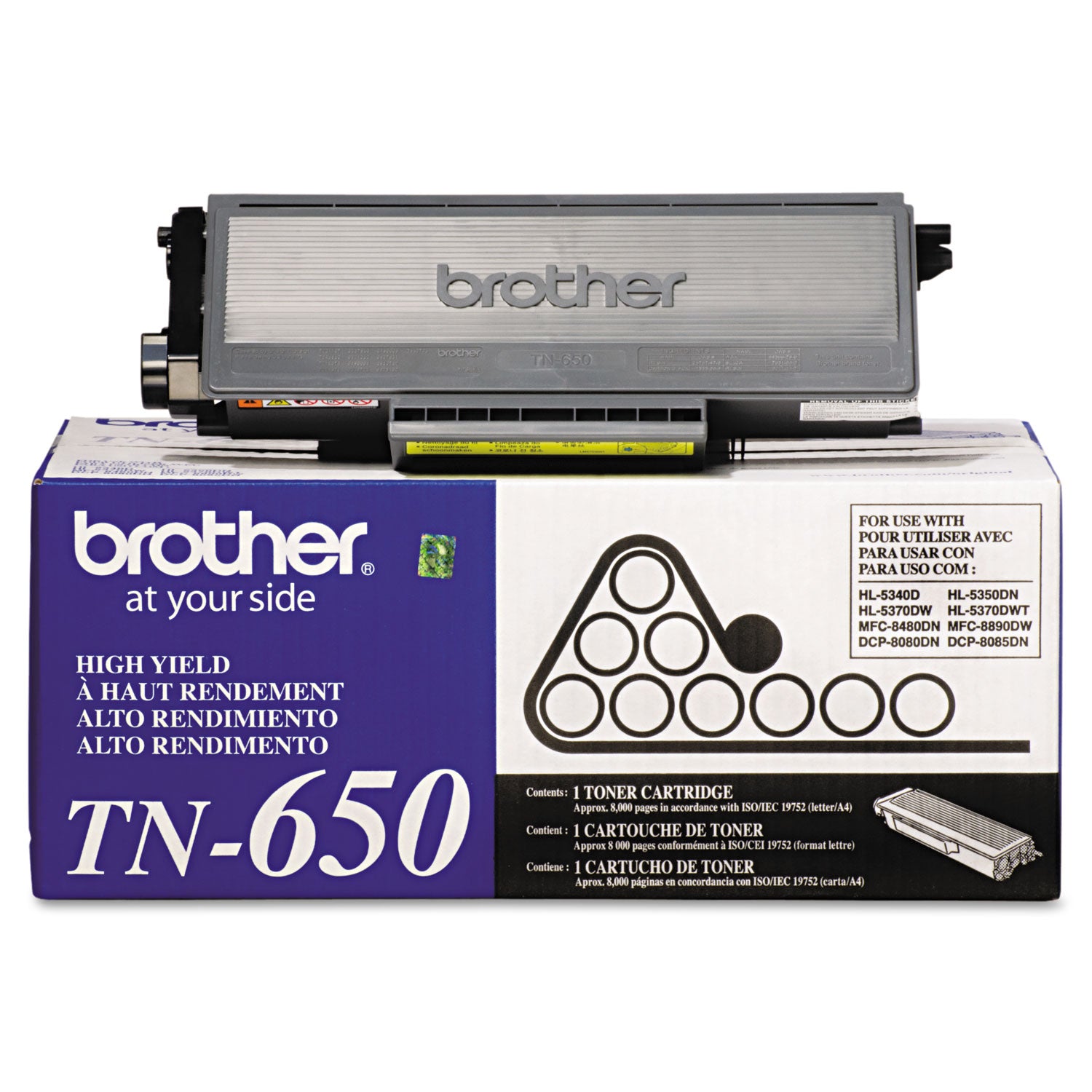Brother TN650 Original Laser Toner Cartridge - Black - 1 Each