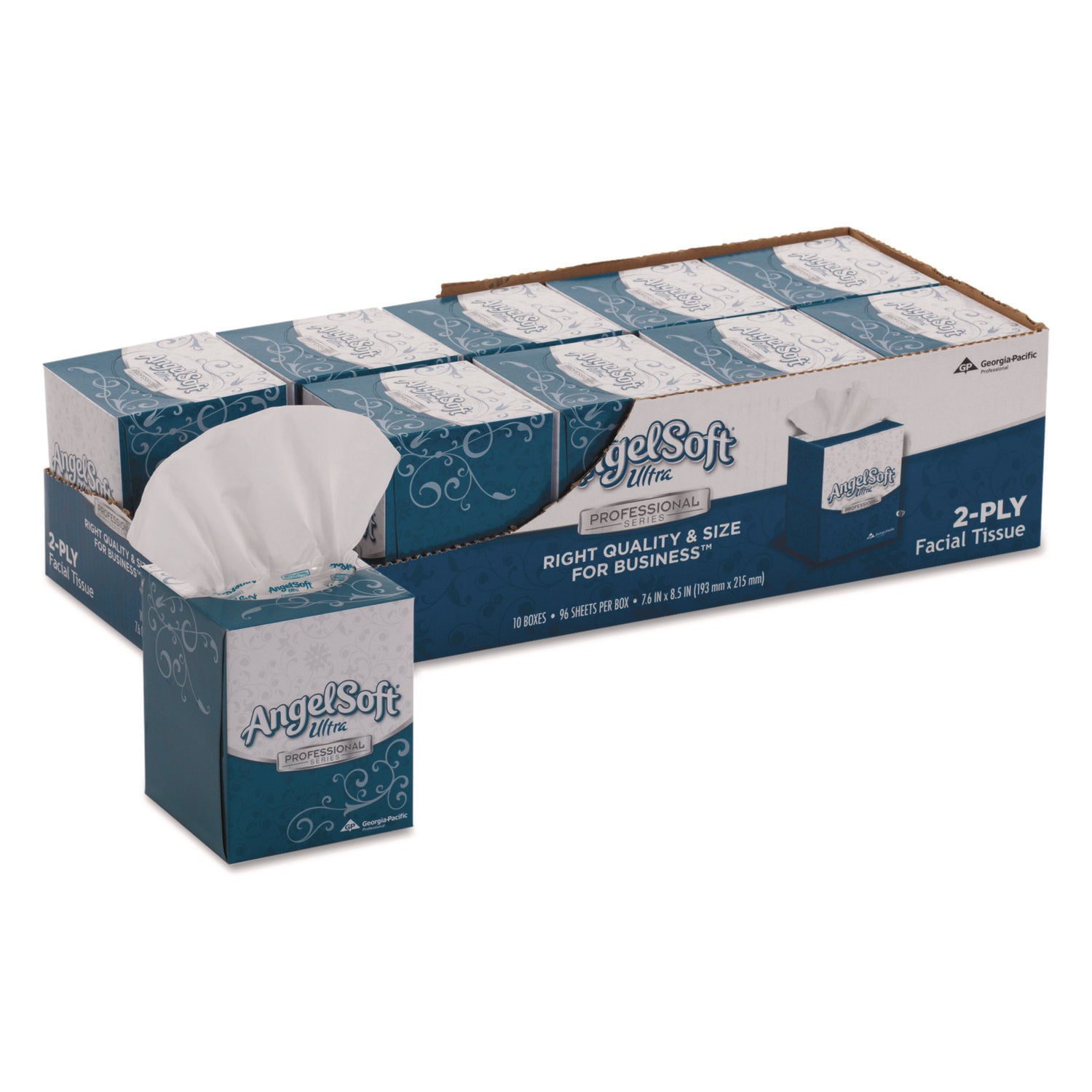 2 Ply - 7.60" Width x 8.50" Length - White - 96/Box - 10 / Carton