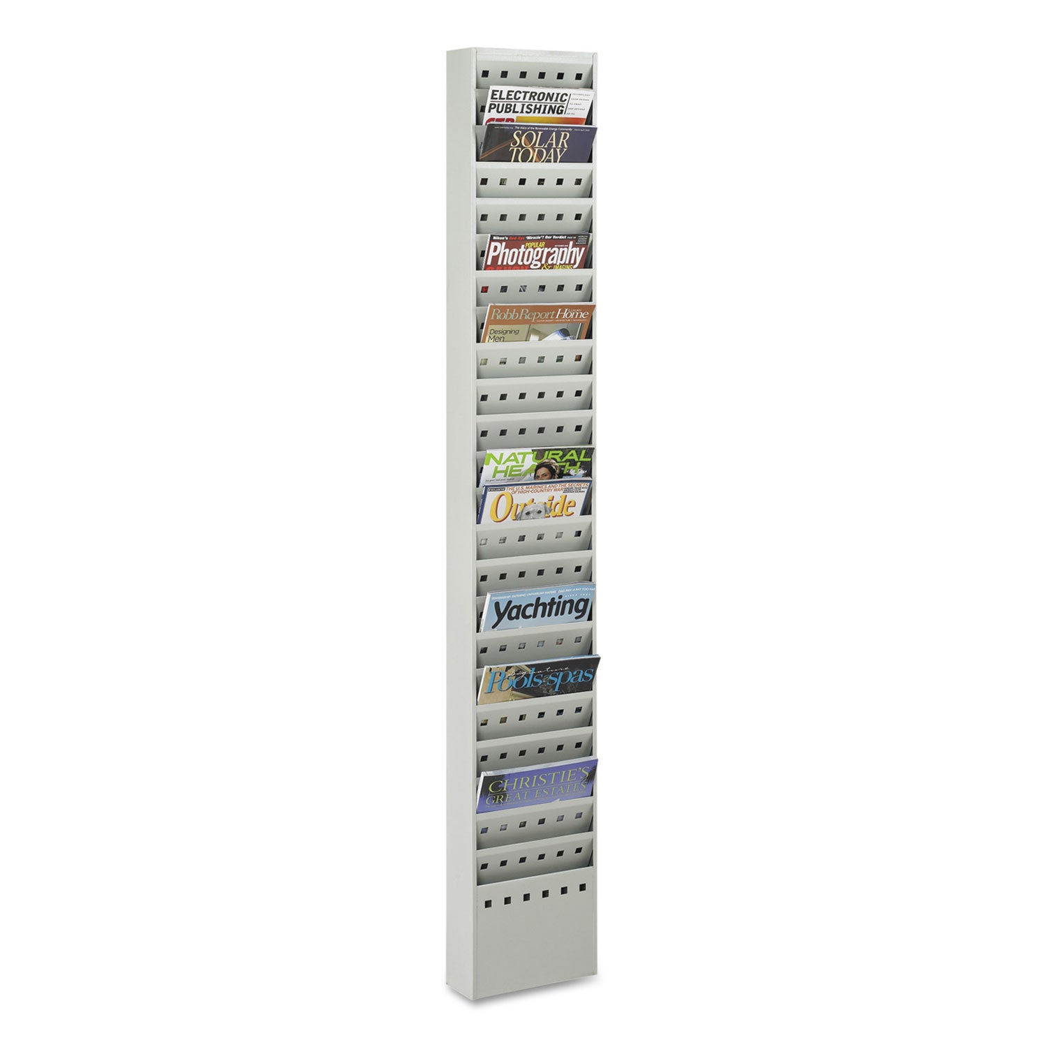 Lit Rack Steel 23 Pocket Gry