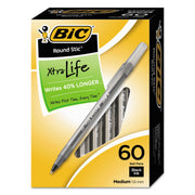 Round Stic® Xtra Life Ball Pen, Black, Pack of 60