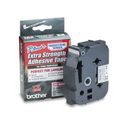 Tz Extra-Strength Adhesive Laminated Labeling Tape, 0.94" X 26.2 Ft, Black On Matte Silver