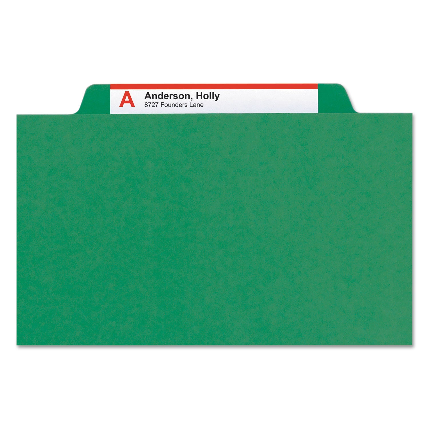 Smead SafeSHIELD 2/5 Tab Cut Letter Size Recycled Classification Folders, 2" Expansion, 1 Divider, 2 Fasteners, Green, Heavy Duty Pressboard, 10/Box