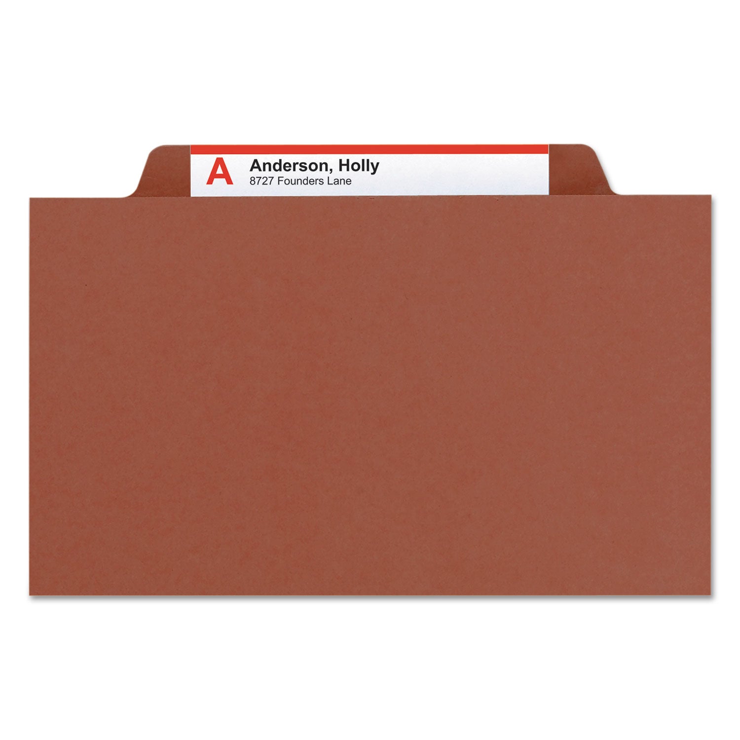 Smead SafeSHIELD 2/5 Tab Cut Legal Recycled Classification Folder, 8 1/2" x 14", 2" Expansion, 1 Divider, Red, Heavy Duty, Tear Resistant, 100% Recycled, 10/Box