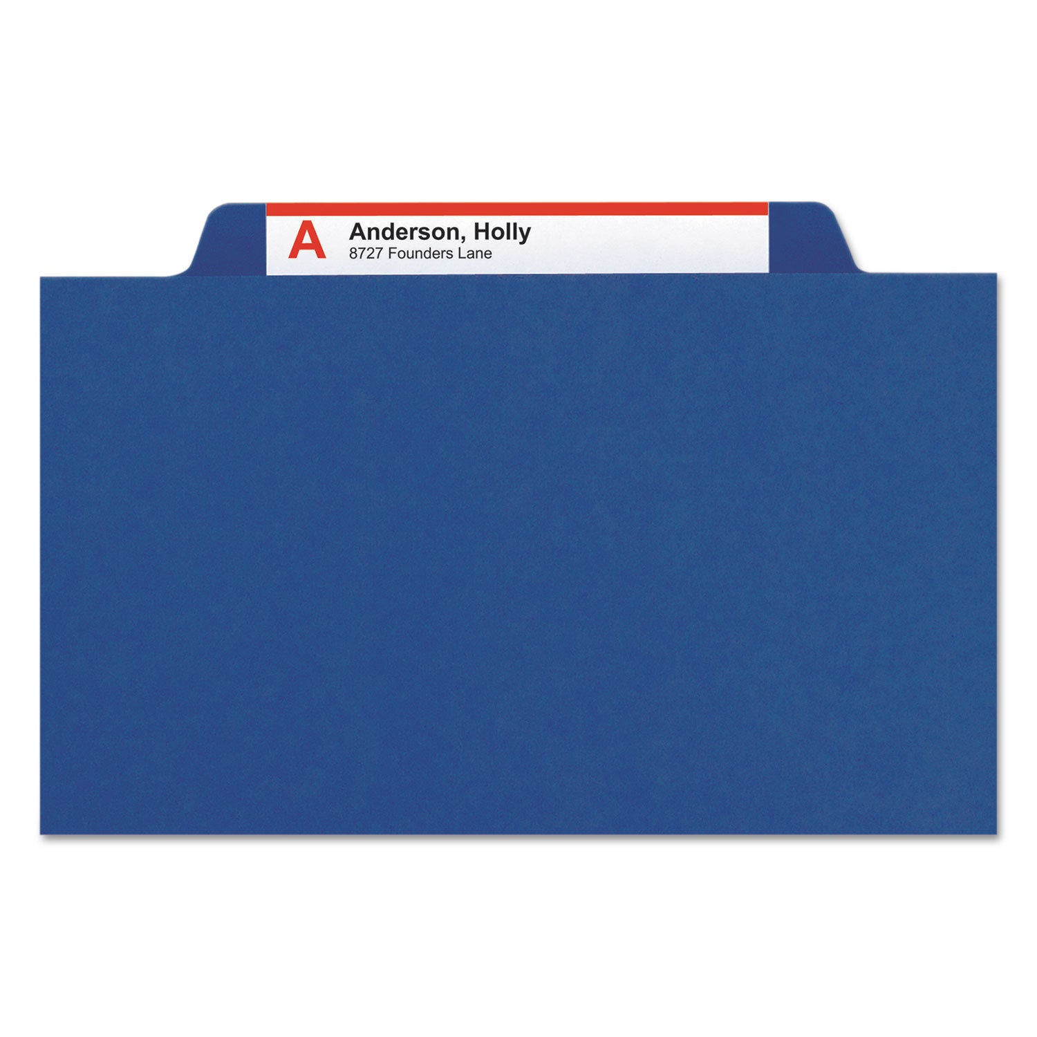 Smead SafeSHIELD 2/5 Tab Cut Legal Recycled Classification Folder, 8.5" x 14", 2" Expansion, 2 Fasteners, 1 Divider, 25 pt. Pressboard, Dark Blue, Heavy Duty, Tear Resistant, 100% Recycled, 10/Box