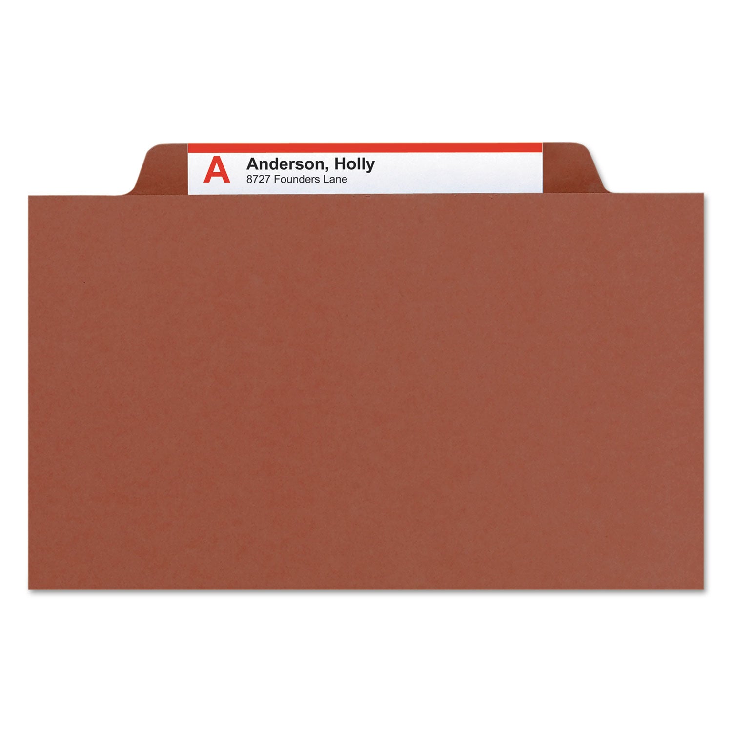 Smead SafeSHIELD 2/5 Tab Cut Legal Classification Folders, 2 Dividers, 2" Expansion, 8.5" x 14", Red, 100% Recycled, 10/Box