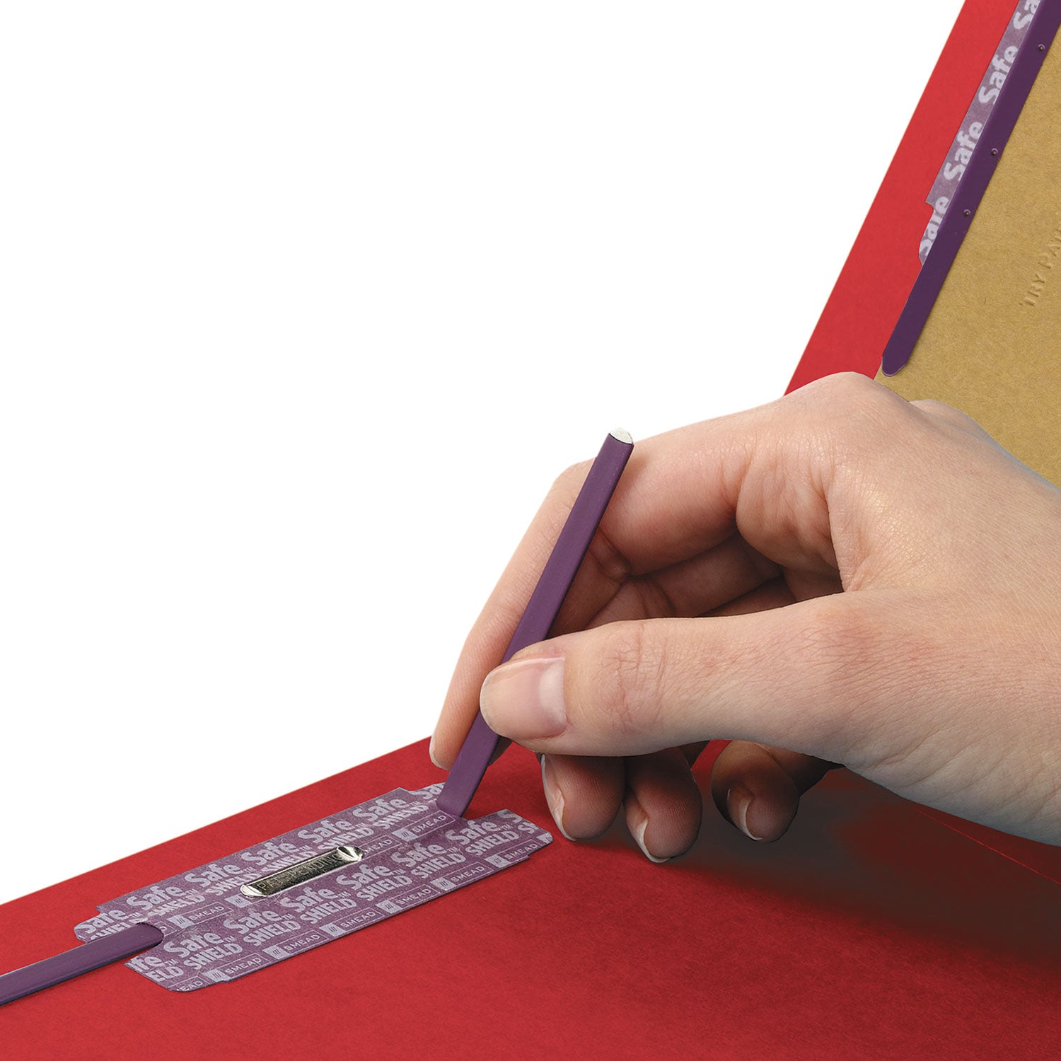 Smead Straight Tab Cut Letter Recycled Classification Folder - 8 1/2" x 11" - 2" Expansion - 2 x 2S Fastener(s) - 2" for Folder - End Tab Location - 2 Divider(s) - 25 pt. - Pressboard - Bright Red - 100% Recycled - 10 / Box