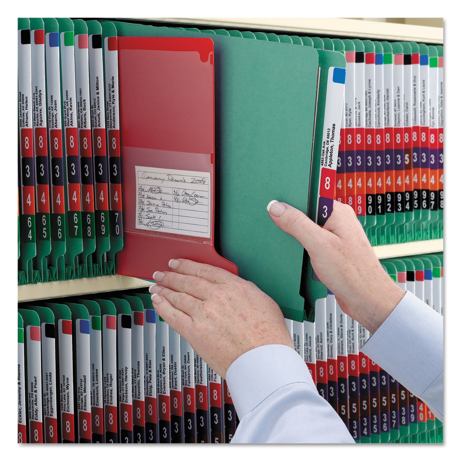 Smead Straight Tab Cut Legal Recycled Classification Folder - 8 1/2" x 14" - 2" Expansion - 2 x 2S Fastener(s) - 2" for Folder - End Tab Location - 2 Divider(s) - 25 pt. - Pressboard - Green - 100% Recycled - 10 / Box