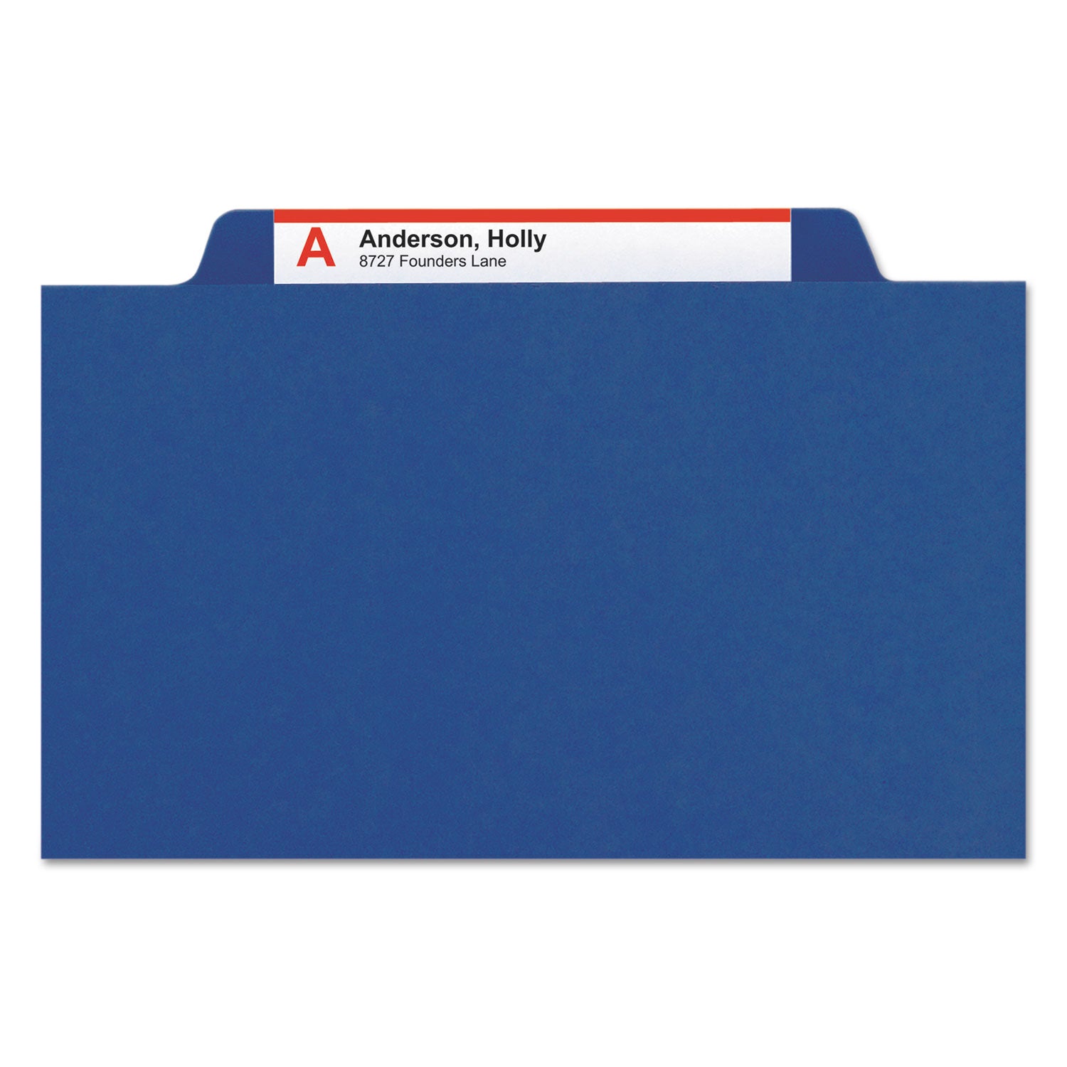 Smead SafeSHIELD 2/5 Tab Cut Legal Classification Folders, 3 Dividers, 2 Fasteners, 3" Expansion, 25 pt. Pressboard, Dark Blue, 100% Recycled, 10/Box