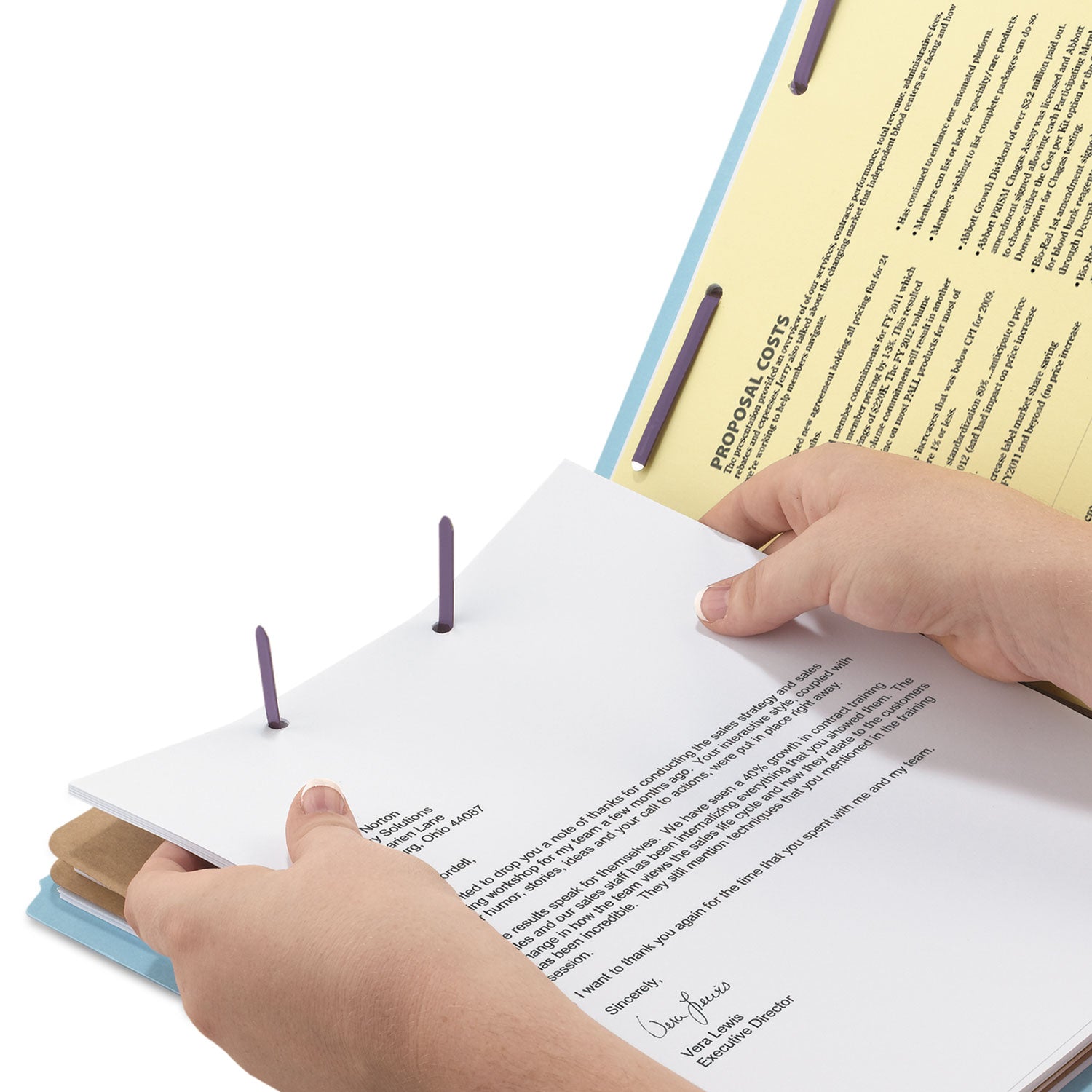 Smead Straight Tab Cut Letter Recycled Classification Folder - 8 1/2" x 11" - 2" Expansion - 2 x 2S Fastener(s) - 2" for Folder - End Tab Location - 2 Divider(s) - 25 pt. - Pressboard - Blue - 100% Recycled - 10 / Box