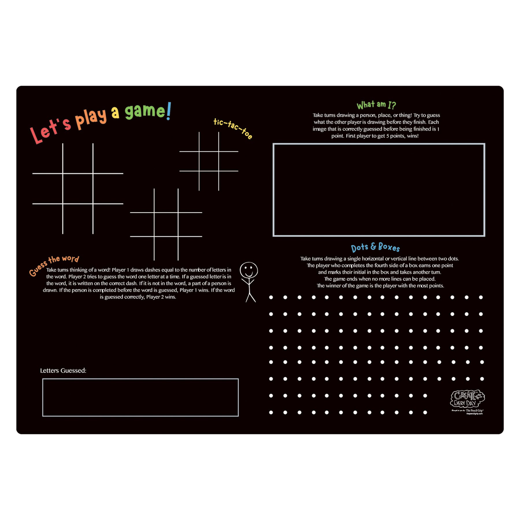 Activity Playmat - Games, Pack of 6