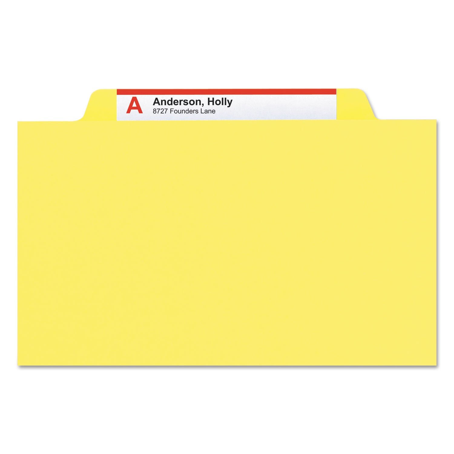 Smead Colored 2/5 Tab Cut Letter Recycled Classification Folder, Yellow, 8.5" x 11", 2" Expansion, 2 Fasteners, 1 Divider, Reinforced Tab, 10% Recycled, 10/Box